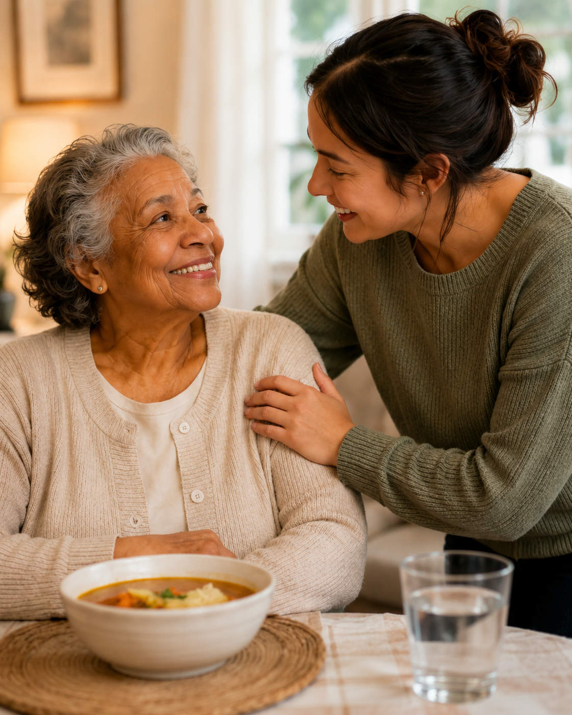 A caring moment between two people